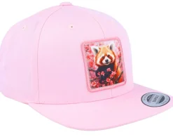 Kids Happy Red Panda Pink Snapback - Kiddo Cap