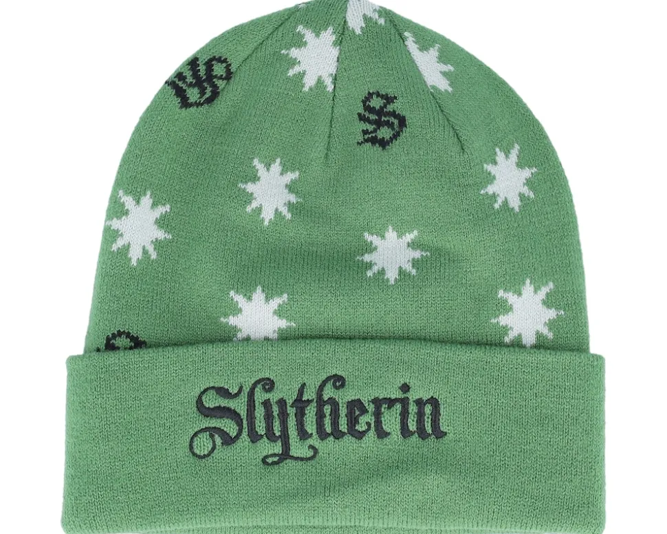 Kids Harry Potter Slytherin Turn-up Beanie Green Cuff - Difuzed