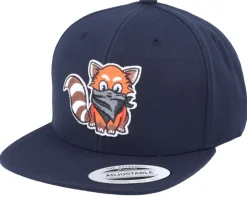 Kids Hatsie The Red Panda Navy Snapback - Kiddo Cap