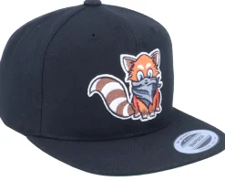 Kids Hatsie The Red Panda Black Snapback - Kiddo Cap