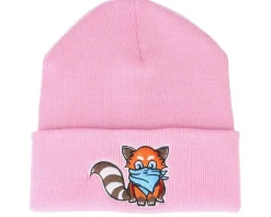 Kids Hatsie The Red Panda Pink Beanie - Kiddo Cap