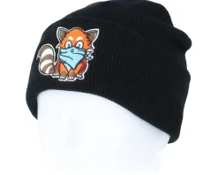 Kids Hatsie The Red Panda Black Beanie - Kiddo Cap