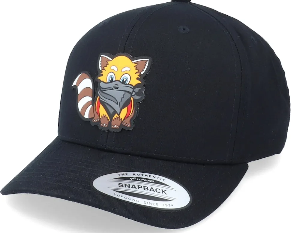 Kids Hatsie The Red Panda Patch Black Adjustable - Kiddo Cap