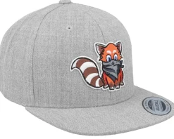 Kids Hatsie The Red Panda Heather Grey Snapback - Kiddo Cap