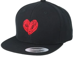 Kids Heart Black Snapback - Kiddo Cap