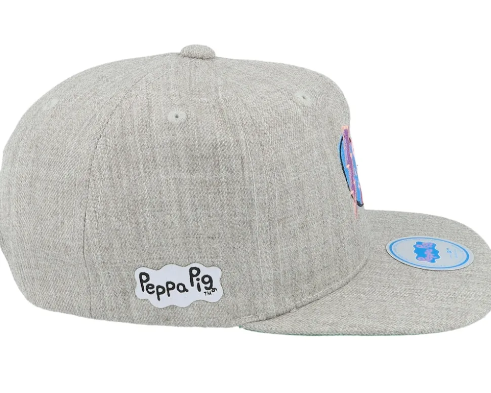 Kids Heather Grey Starshine Heart Snapback - Peppa Pig