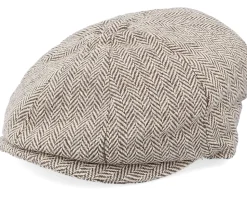 Kids Herringbone Infant Newsboy Brown Flat Cap - Jaxon & James