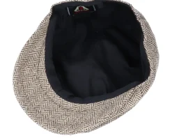 Kids Herringbone Infant Newsboy Brown Flat Cap - Jaxon & James