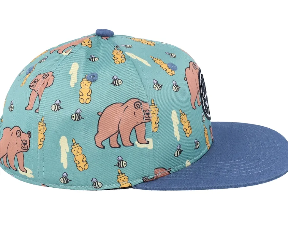 Kids Honey Bear Iguana Green Snapback - Headster