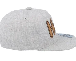 Kids Hugo Engraved Patch Heather Grey Snapback - Kiddo Cap
