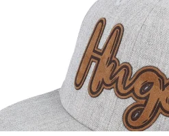 Kids Hugo Engraved Patch Heather Grey Snapback - Kiddo Cap