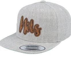 Kids Hugo Engraved Patch Heather Grey Snapback - Kiddo Cap