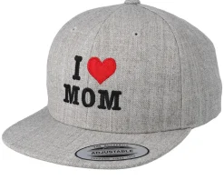 Kids I Love Mom Grey Snapback - Kiddo Cap