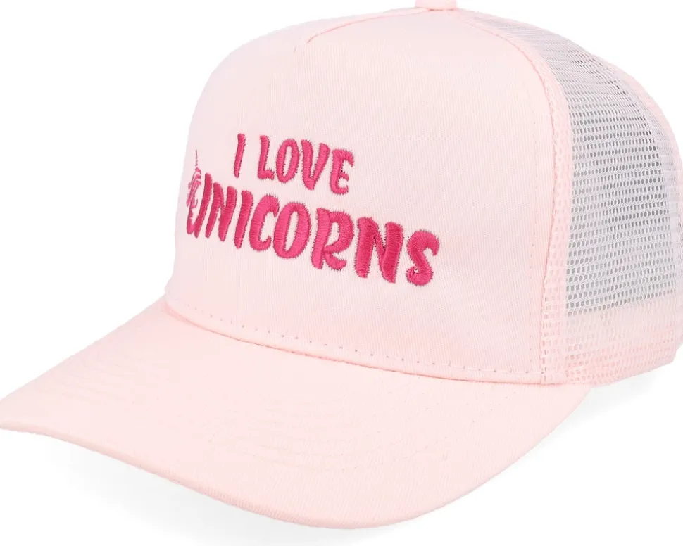 Kids I Love Unicorns Pastel Pink/Pastel Pink A-frame Trucker - Unicorns