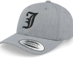 Kids J Letter 3d Heather Grey Adjustable - Kiddo Cap