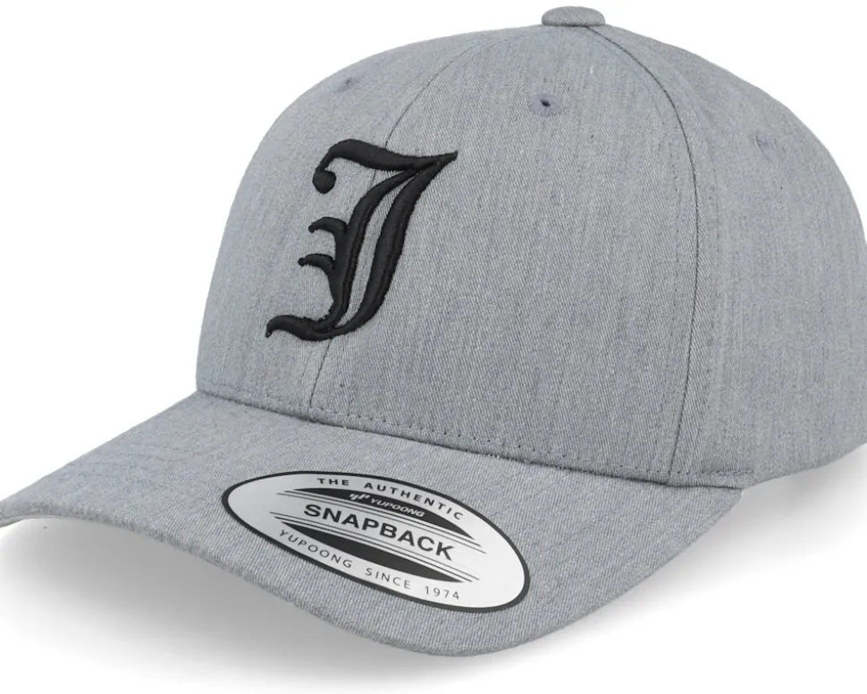 Kids J Letter 3d Heather Grey Adjustable - Kiddo Cap