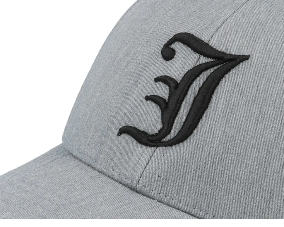 Kids J Letter 3d Heather Grey Adjustable - Kiddo Cap