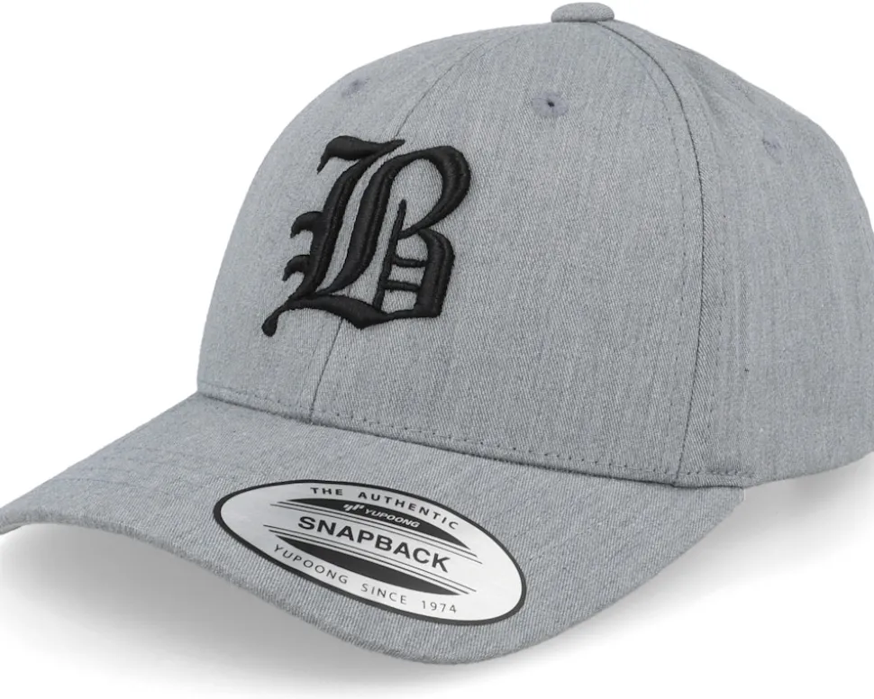 Kids J Letter 3d Heather Grey Adjustable - Kiddo Cap