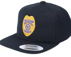 Kids Junior Police Badge Black Snapback - Kiddo Cap