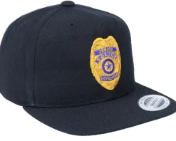 Kids Junior Police Badge Black Snapback - Kiddo Cap