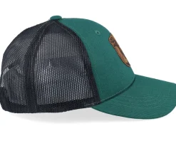 Kids Kids T-rex Dino Brown Round Patch Forest/Black - Kiddo Cap