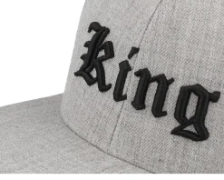 Kids King Old English 3d Heather Grey Snapback - Kiddo Cap