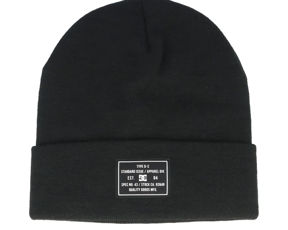 Kids Label Beanie Black Cuff - DC