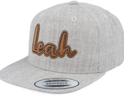 Kids Leah Engraved Patch Heather Grey Snapback - Kiddo Cap