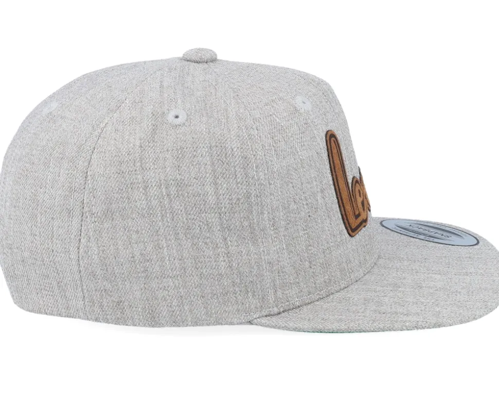 Kids Leah Engraved Patch Heather Grey Snapback - Kiddo Cap