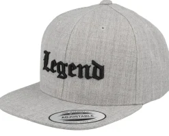 Kids Legend Old English 3d Heather Grey Snapback - Kiddo Cap