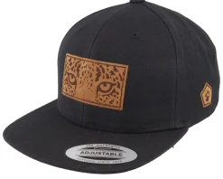 Kids Leopard Leo Patch Black Snapback - Kiddo Cap