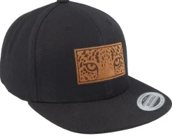 Kids Leopard Leo Patch Black Snapback - Kiddo Cap