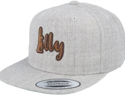 Kids Lilly Engraved Patch Heather Grey Snapback - Kiddo Cap