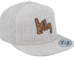 Kids Lilly Engraved Patch Heather Grey Snapback - Kiddo Cap