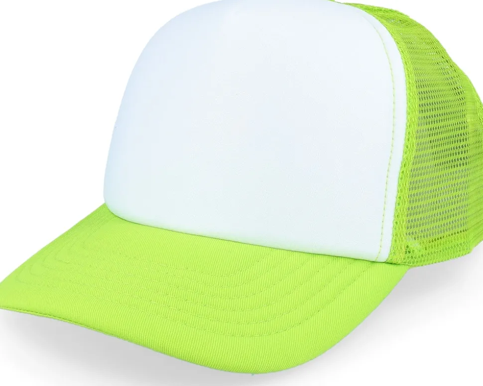 Kids Limegreen/White Vintage Foam Trucker - Beechfield