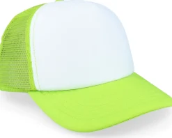 Kids Limegreen/White Vintage Foam Trucker - Beechfield