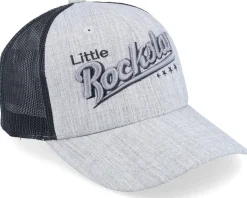 Kids Little Rockstar Heather Grey/Black Trucker - Kiddo Cap