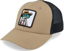 Kids Lizard With Hat Patch Caramel/Black Trucker - Kiddo Cap