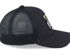 Kids Lizard With Hat Patch Black Trucker - Kiddo Cap