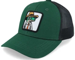 Kids Lizard With Hat Patch Black Trucker - Kiddo Cap