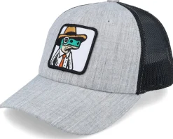 Kids Lizard With Hat Patch Heather Grey/Black - Kiddo Cap