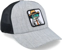 Kids Lizard With Hat Patch Heather Grey/Black - Kiddo Cap