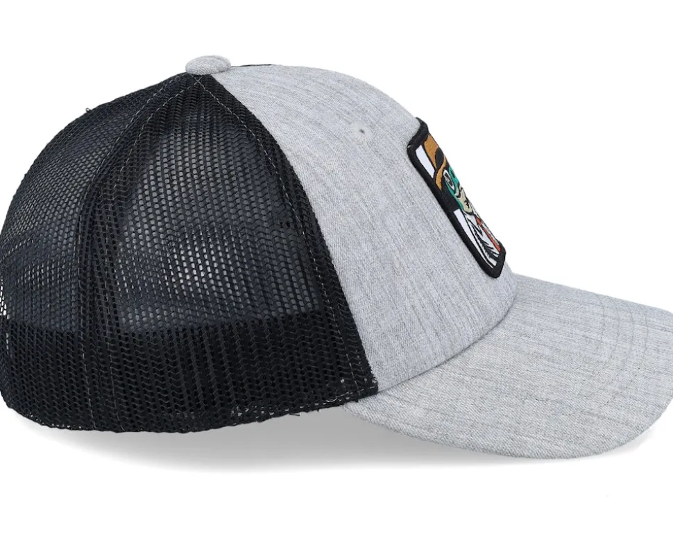 Kids Lizard With Hat Patch Heather Grey/Black - Kiddo Cap