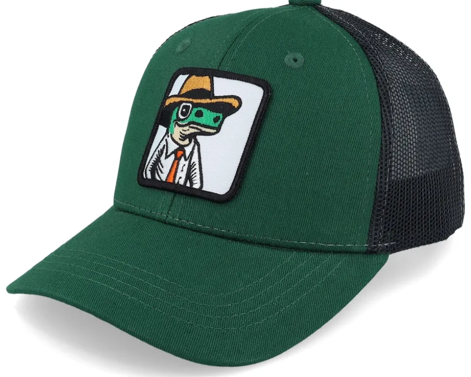 Kids Lizard With Hat Patch Heather Grey/Black - Kiddo Cap