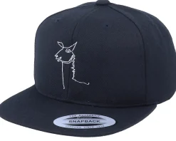 Kids Lllama One Line Black Snapback - Kiddo Cap