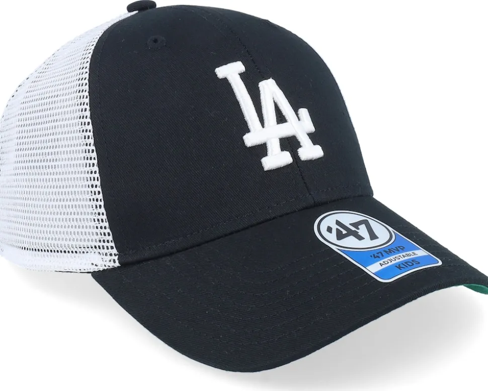 Kids Los Angeles Dodgers Branson Mvp Black/White Trucker - 47 Brand