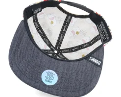 Kids Lucky Cat Linen Black Snapback - Djinns