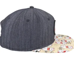 Kids Lucky Cat Linen Rev. Black Snapback - Djinns