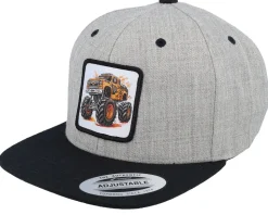 Kids Monster Truck Orange Grey/Black Snapback - Kiddo Cap