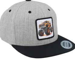 Kids Monster Truck Orange Grey/Black Snapback - Kiddo Cap